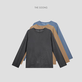 THESOONG"触感美学"纯羊毛细腻轻量肌理感圆领长袖T恤打底衫8669