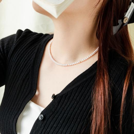 菜菜家点点金小米珠项链|4mm淡水珍珠，搭配18k金隔片，单戴叠戴都好看 商品图4