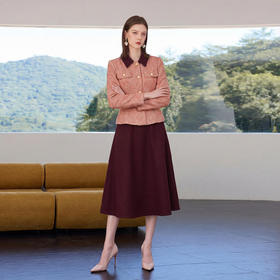 IWY/小香风粗花呢西装套裙女春季高级感通勤职业装气质收腰两件套正装CS2577