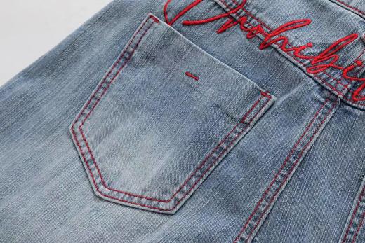 F031219复古水洗浅蓝牛仔裤宽松阔腿百搭休闲长裤 商品图8