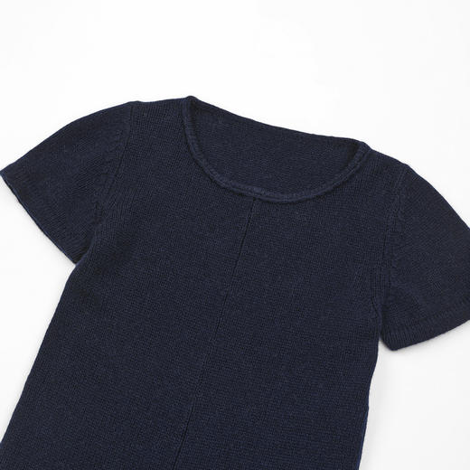 ROMI STUDIO“体感轻盈”羊绒羊毛卷边圆领套头短袖毛衫RWDSST1821 商品图2