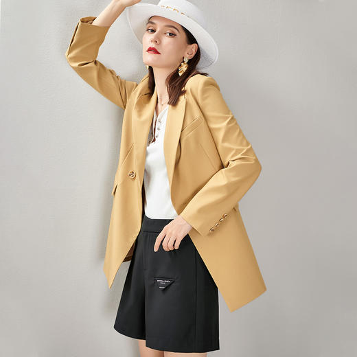 剩S/M/L 芳外新款通勤百搭西装外套简约休闲西服上衣8T21CX1394 商品图1