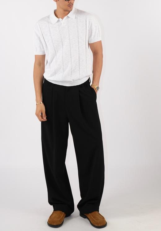 男款松紧腰直简休闲裤长裤he013 商品图3