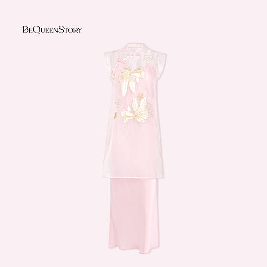 【孤品样衣，不退不换】【云水静思】轻奢高级感醋酸国风旗袍两件套连衣裙 商品图2