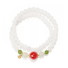 清瑶缀赤 天然和田白玉南红双圈手串 商品缩略图0