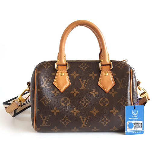 【95新】LV路易威登SPEEDY系列M46234老花黑肩带speedy 20手提单肩包女士090326AK05 商品图0