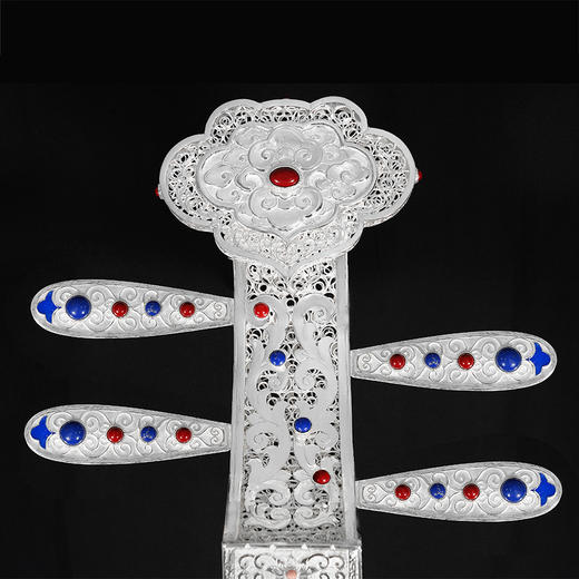 子佩集S999银手工银花丝【鸾凤和鸣·琵琶记】花丝镶嵌摆件【HSPP】大师工坊原创设计2511 商品图13