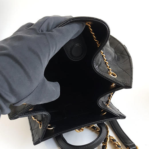 【全新】CHANEL香奈儿25bag系列AS5600 B20304 94305中号黑金荔枝牛皮25bag双肩包小书包女士090326TJ45 商品图8