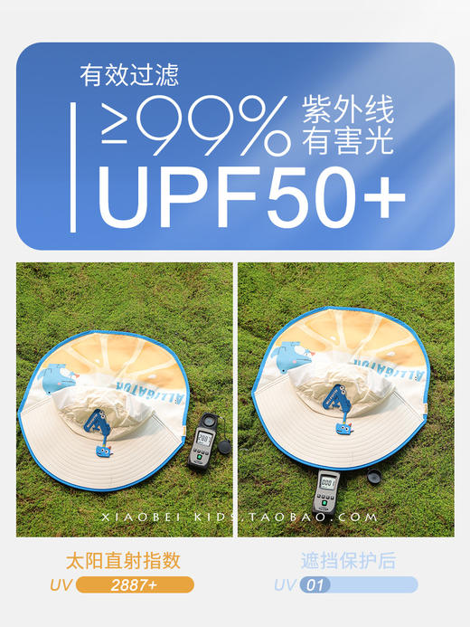 【出游防紫外线，带安全防风绳】儿童防晒帽男童帽子夏季薄款女童遮阳帽渔夫帽宝宝太阳帽男孩沙滩 商品图4
