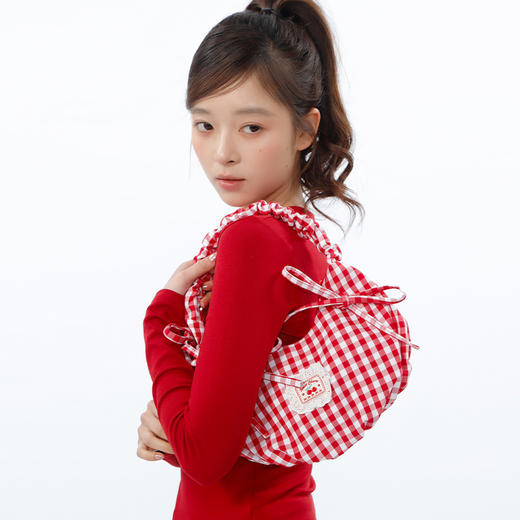 简约韩系红色系可调节抽绳包-纪念日百货门店同款169443211 商品图8