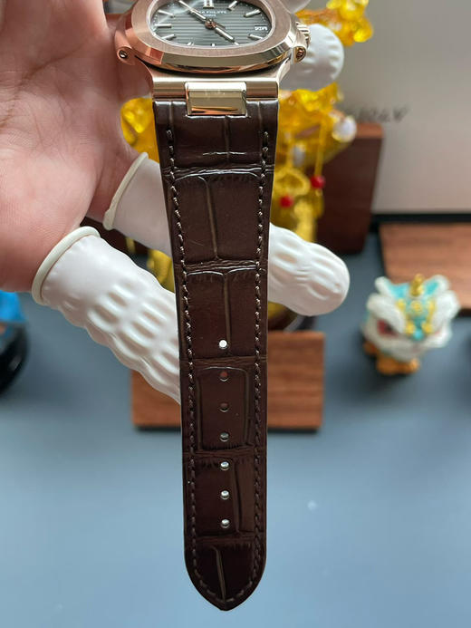 百达翡丽DDF鹦鹉螺5711系列 DDF玫金皮带配重版 重量102克 男士腕表 丹东324一体机 商品图7