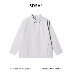 SDSA男装2026新款高贵轻奢老钱风商务拉链翻领夹克外套百搭宽松