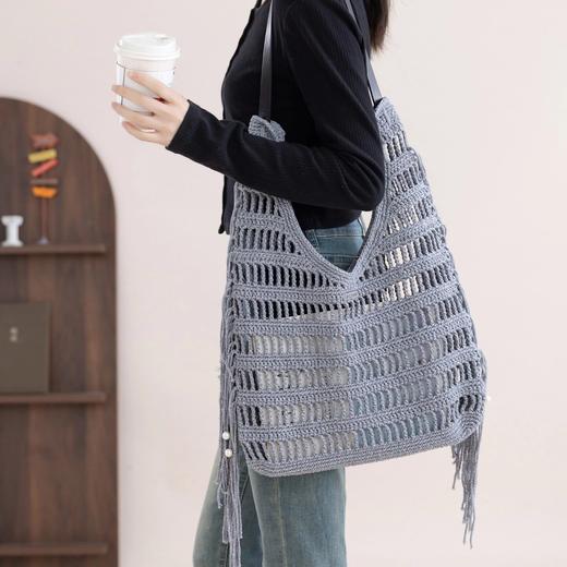 苏苏姐家银河流苏包手工diy编织钩针烁光毛线团自制包包材料包 商品图1