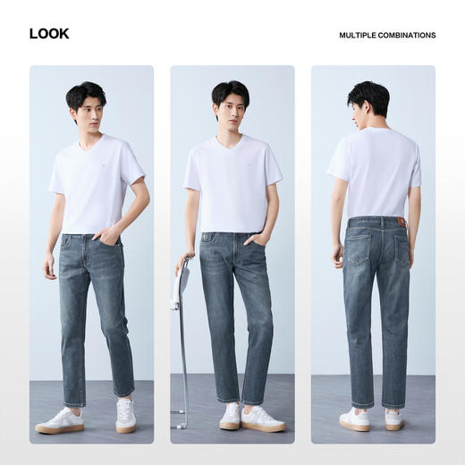 【含莱赛尔】柒牌男款牛仔长裤2026春季新款休闲潮流男士休闲裤 130H70950 商品图2