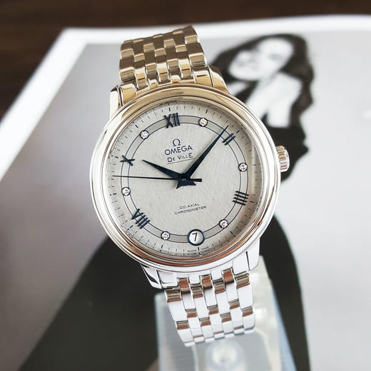 【95新】OMEGA 欧米茄424.10.33.20.56.002天文台认证同轴自动机械机芯日期显示33MM（女款）碟飞系列镶嵌钻石刻度030326NJT33 商品图2