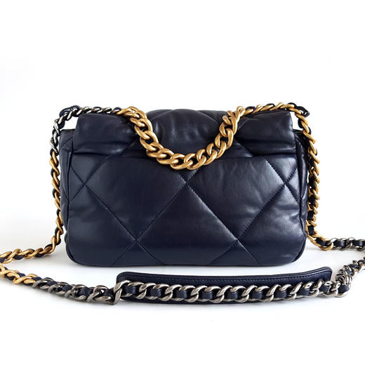 【95新】CHANEL香奈儿19bag系列AS1160 B04852 NC025小号深蓝色19bag链条包单肩包女士090326AK06 商品图4