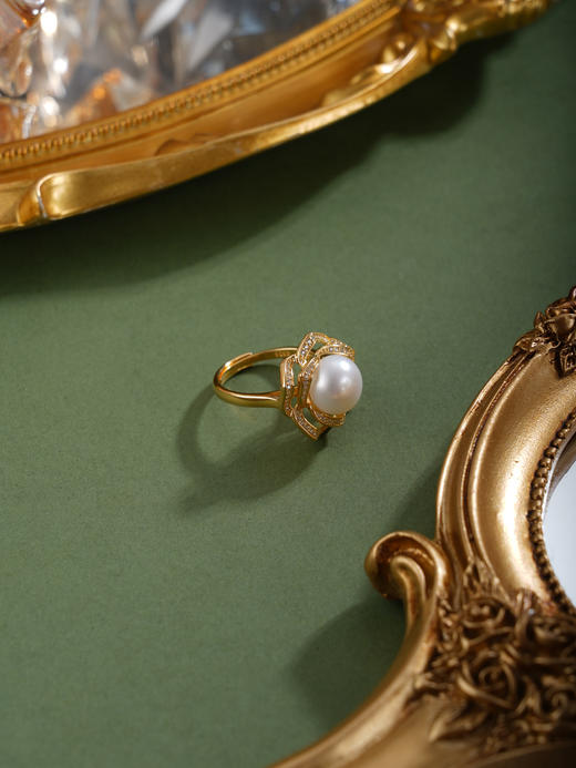 子佩集【芳华永驻】银S925珍珠惜王妃戒指【YR0068】镀金五瓣花 商品图3