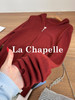 专柜实拍【柔软绵羊毛】拉夏贝尔/La Chapelle复古明艳港风！氛围感连帽半拉链撞色假两件软糯质感针织衫★ 商品缩略图6