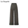 天猫同步【简约高级感】拉夏贝尔/La Chapelle通勤百搭阔腿裤微弹半松紧压褶卷边显瘦休闲裤 商品缩略图4
