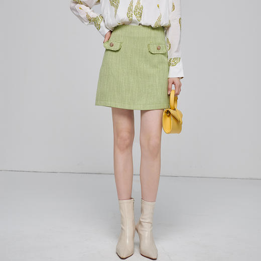 剩S/L 芳外新款修身显瘦小香风半身裙法式百搭短裙女8T22CI1492 商品图2
