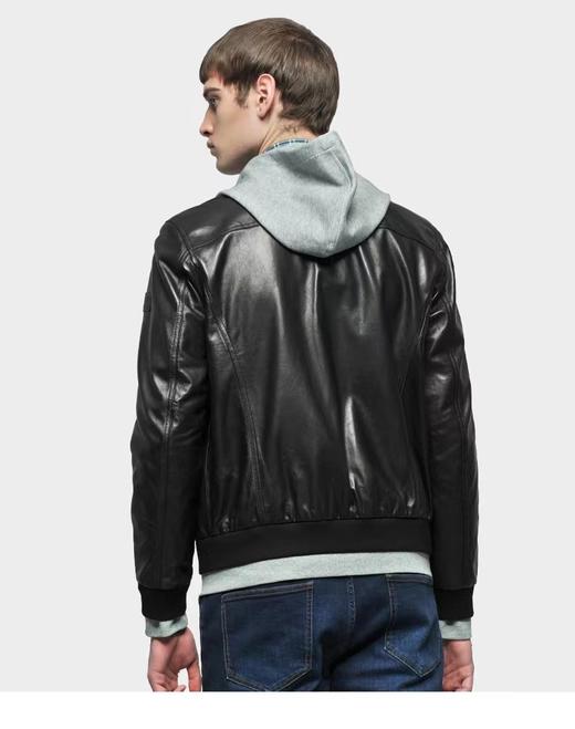 【直发】圣大保罗棒球领军装风厚实软糯饱满优质绵羊皮夹克PS21WJ782M 商品图1