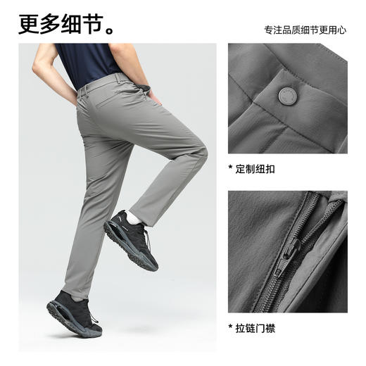 【莱赛尔】德鲨鲨鱼男装灰色休闲裤子2026春夏新品直筒弹力长裤男 商品图2