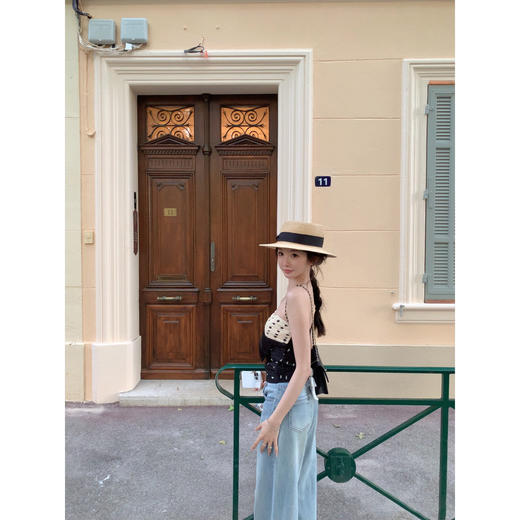 金蘑菇菇 罗马仲夏夜 / Valentin@25ss新季波点胸衣+系带牛仔裤 商品图0