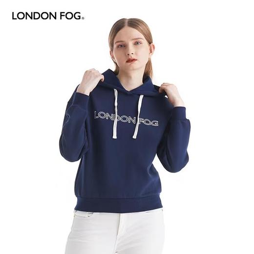 【直发】LONDON FOG/伦敦雾女士连帽休闲卫衣,棉涤氨空气层双面布面料LW19KJ105W 商品图1