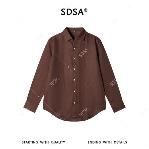 SDSA男装2026新款高贵轻奢极简风纯色长袖衬衫百搭时尚复古衬衣 商品图0