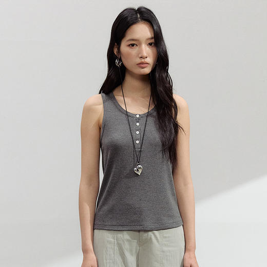 （合作款）【2026夏季新品】螺纹亚麻 · 纽扣背心yc0409008 商品图4