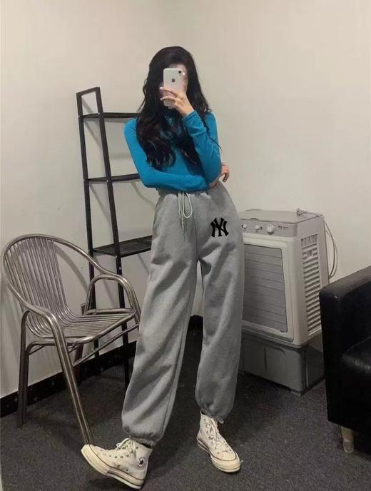 F031240松紧腰宽松休闲运动柔软舒适卫裤束脚裤长裤 商品图0