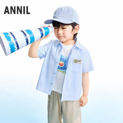 【实体店同款】男童翻领短袖上衣夏季新款安奈儿童装XB621161 商品图1