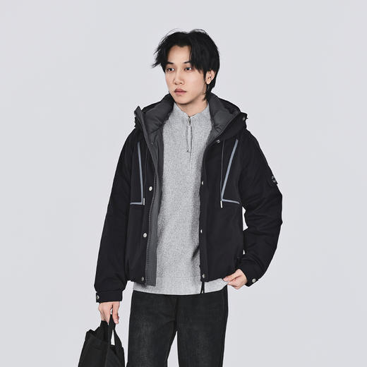 【新品上新】HX 冬季短款带帽羽绒服S100544266101/02 商品图2