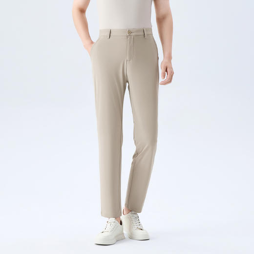 【抗菌/高弹】柒牌男式休闲裤26春季新款商务修身舒适针织长裤 130H71520 商品图1