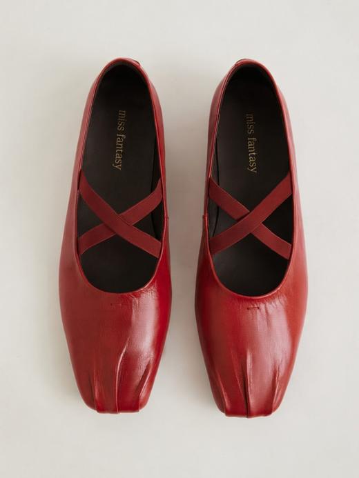 油腊牛皮复古褶皱芭蕾舞单鞋ACG1FTW089 商品图12