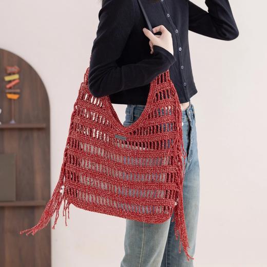 苏苏姐家银河流苏包手工diy编织钩针烁光毛线团自制包包材料包 商品图4