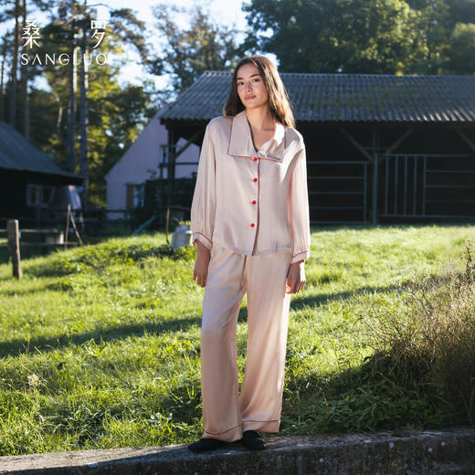 桑罗23姆米重磅睡衣套装女桑蚕丝舒眠家居服可外穿 商品图2