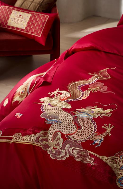 2026新款 婚庆纯棉刺绣四件套-龙凤贺彩（金） 商品图3