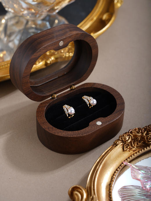 子佩集【光芒自洽‌】银S925珍珠惜王妃耳钉【PC6744】双色三爪2602 商品图4