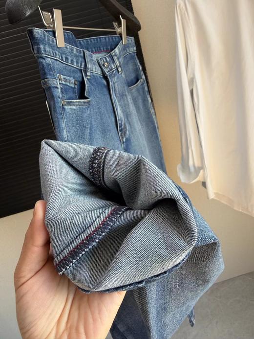 F031203春夏新款男士挺括舒适直筒修饰腿型无束缚刺绣小狗水洗牛仔长裤 商品图7