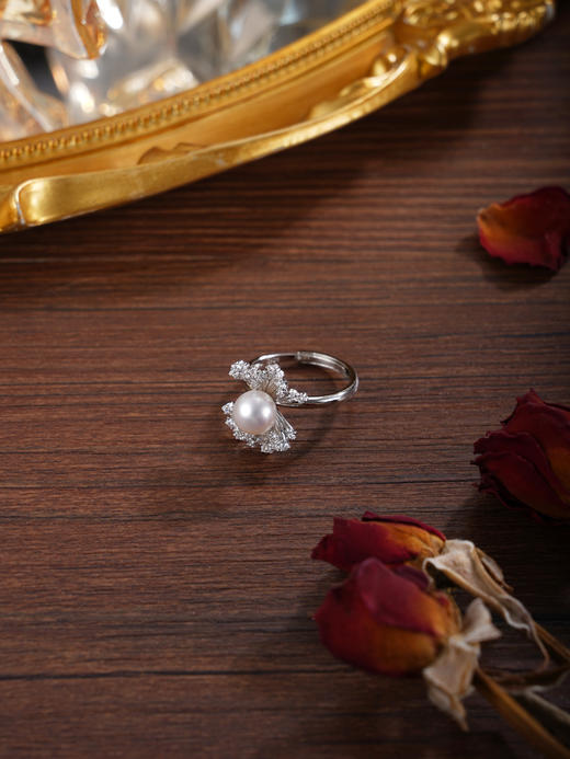 子佩集【仙姬缀梦】银S925珍珠惜王妃戒指【R2298】双色蝴蝶结横向2602 商品图9