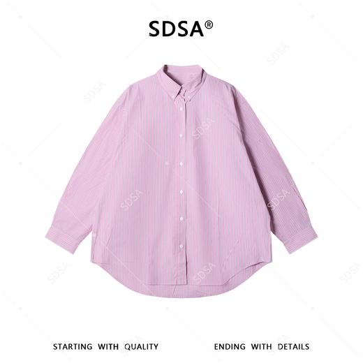 SDSA男装2026新款高贵轻奢简约时尚撞色竖纹长袖衬衫百搭宽松衬衣 商品图0