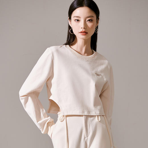 剩S/M/XL 芳外新款休闲卫衣时尚减龄百搭印花上衣女8I23CE1097 商品图2