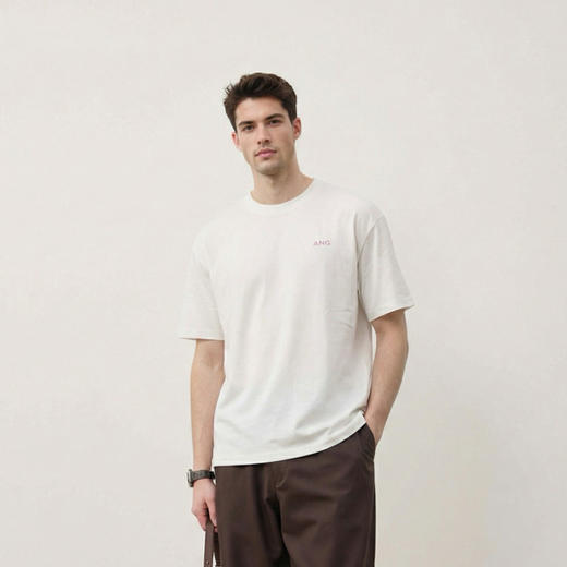 棉质短袖T恤男士宽松时尚圆领夏季半袖简约百搭上衣  YLZ-15051 商品图1