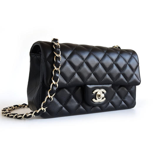 【全新】CHANEL香奈儿CF系列A69900 Y04059 94305黑色淡金扣大迷你mini羊皮CF链条包单肩包女士090326TJ26 商品图2