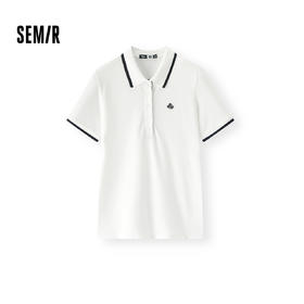 森马迪士尼合作系列POLO衫女夏季修身绣花撞色休闲风时尚百搭衣服