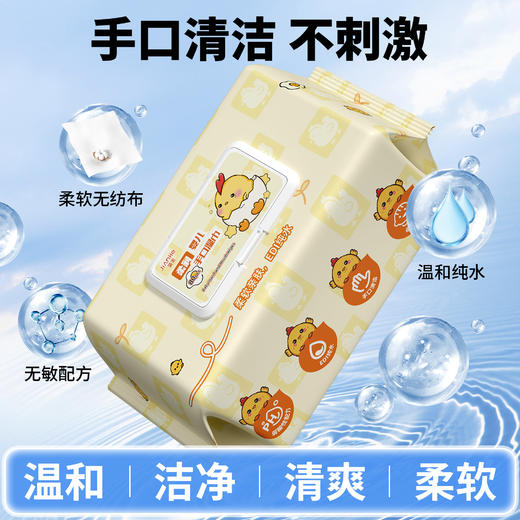 平价优选：纯水呵手口湿巾加厚大包清洁湿纸巾80抽*5包 商品图2