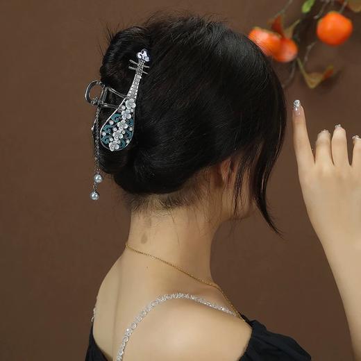 【敦煌琵琶-弦乐留芳首饰发夹】小众温柔古风发夹 新中式仙气碎发卡子抓夹头饰 商品图1