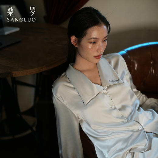 桑罗23姆米重磅睡衣套装女桑蚕丝舒眠家居服可外穿 商品图3