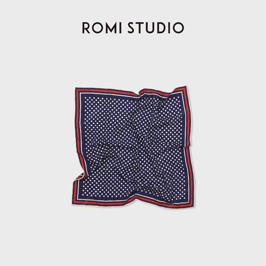 ROMI STUDIO“法式波点”100%绵羊毛软柔撞色丝巾胸巾RWDSP02639 商品图2